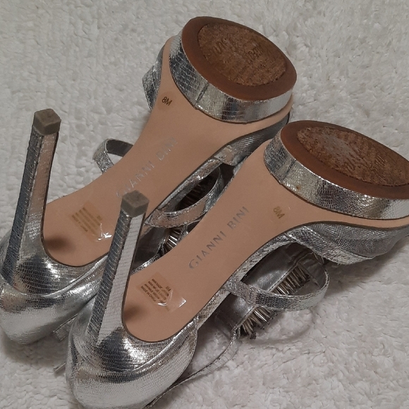 Gianni Bini Silver Glitter Heels - Picture 9 of 12